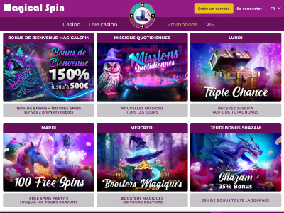 Bonus du casino en ligne Magical Spin