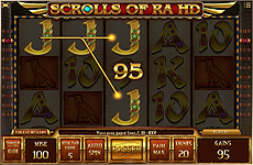 Bonus de 95 jetons sur la slot Scrolls of Ra