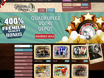 Jouer sur le casino en ligne Madame Chance