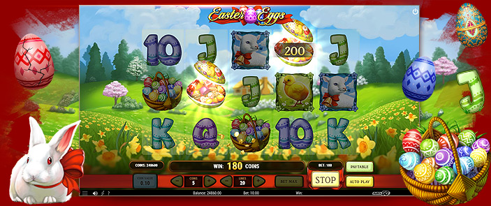 Pariez de l'argent réel sur Easter Eggs, une machine à sous Play'n Go sur le thème de Pâques