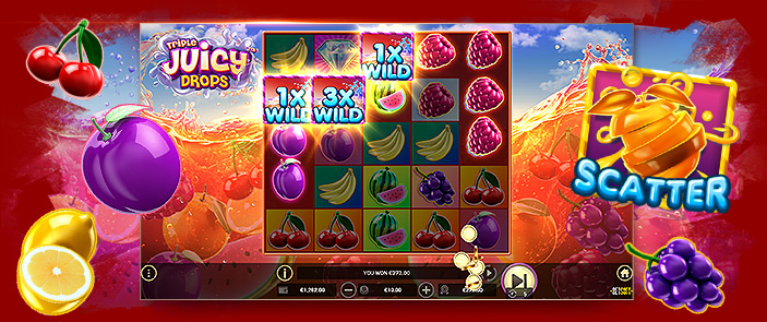 Plongez dans l'univers incroyable du jeu de casino avec des fruits Triple Juicy Drops !