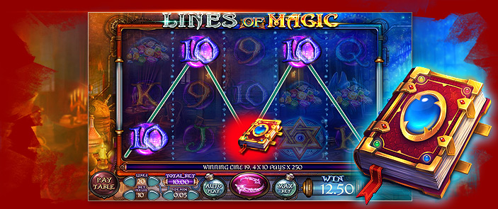 Machine à sous sur le thème de la magie : Lines of Magic de Felix Gaming !