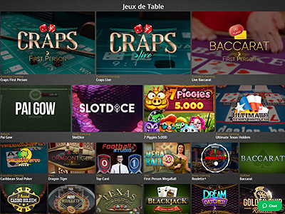 Découvrez un choix de jeux de table conséquent et très fun sur le casino Extra !