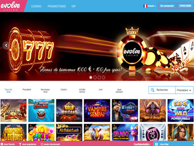 Casino en ligne en français Evolve, jeux d'argent en ligne