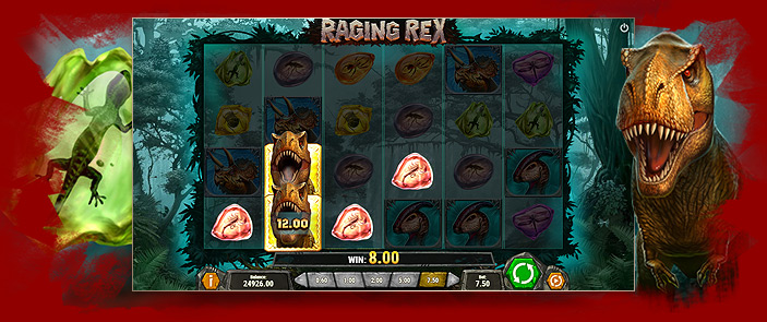 Côtoyez de terrifiants dinosaures dans la machine a sous du Jurrassic : Raging Rex !