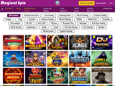 Jeux et machines à sous casino Magical Spin